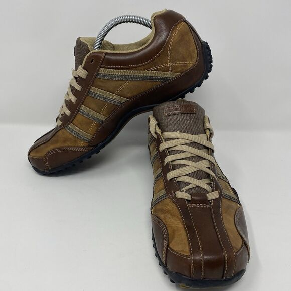 Skechers Men 10 Urban Track 60449 Brown Leather Oxford Casual Shoe VTG Y2K Retro main image 4